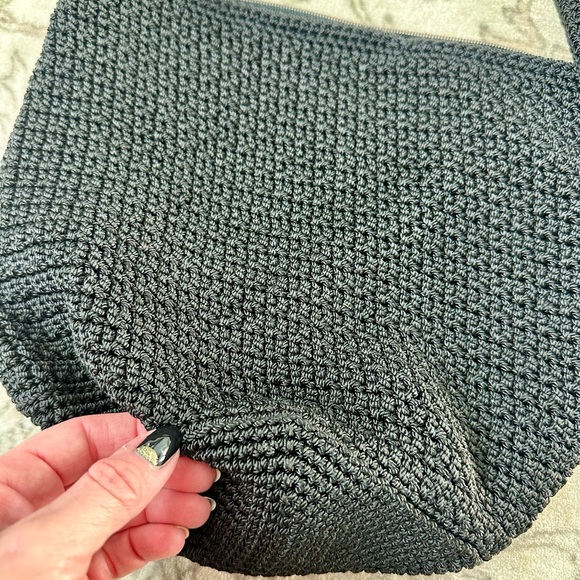 The Sak Black Crochet Bucket Shoulder Bag - Picture 9 of 9